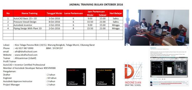 Jadwal Training Oktober 2016
